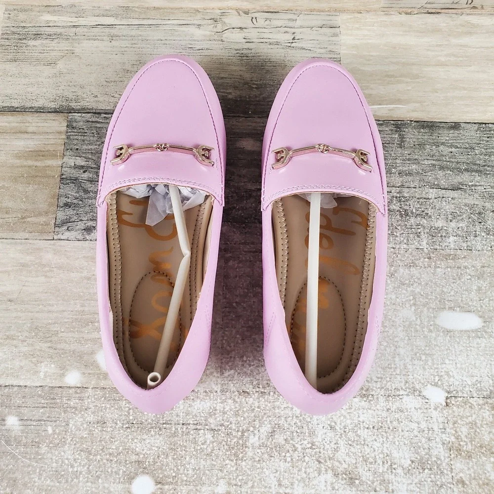 Sam Edelman Loraine Mini Girls Loafers Sz 13 Lilac Leather Comfort Slip On Shoes